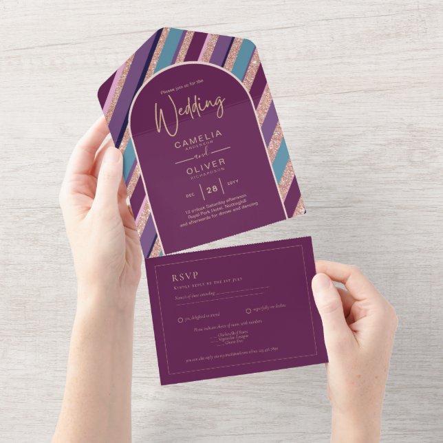 Casamento Dourado de Rosa de Turquesa Roxo de Pale (Aba destacável)