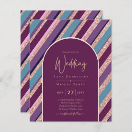 Casamento Dourado de Rosa de Turquesa Roxo de Pale