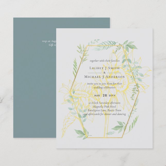 Casamento Dourado de Sage, Greenery Sage (Frente/Verso)