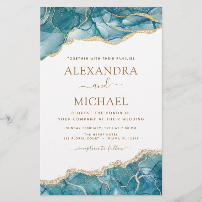 Casamento Dourado de Téal Turquoise de Agato Orçam (Frente)