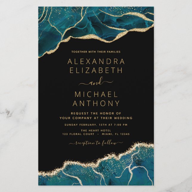 Casamento Dourado de Téal Turquoise de Agato Orçam (Frente)