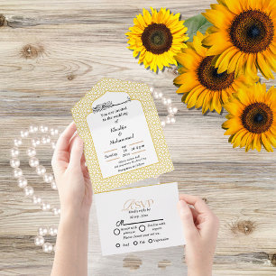 Casamento DOURADO e BRANCO islâmico moderno e eleg