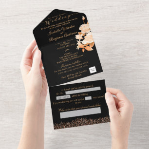Casamento Dourado e elegante de Rosa negro