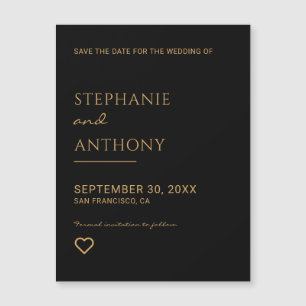 Casamento Dourado e negro minimalista