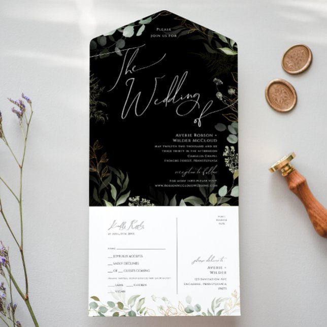 Casamento Dourado E Preto Verde De Selo E Envio (Criador carregado)