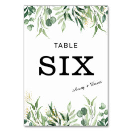 Casamento Dourado e Verde para o Cartão de Número 