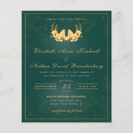 Casamento Dourado Elegante Emerald Green