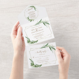 Casamento Dourado Elegante Olive Greenery