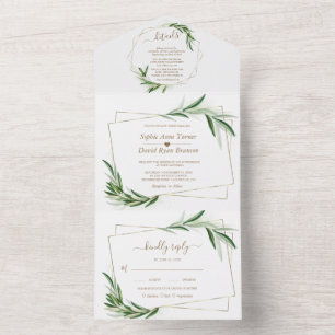 Casamento Dourado Elegante Olive Greenery