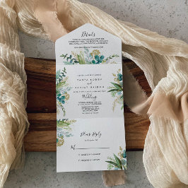 Casamento Dourado Floral Tropical