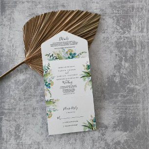 Casamento Dourado Floral Tropical