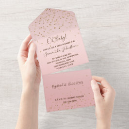 Casamento Dourado Glitzy Confetti, Rosa Blush