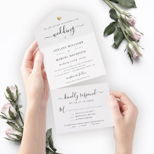 Casamento Dourado Mínimo e Simples de Script Eleg