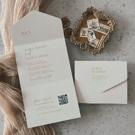 Casamento Dourado por QR Monograma de Vintage Chic