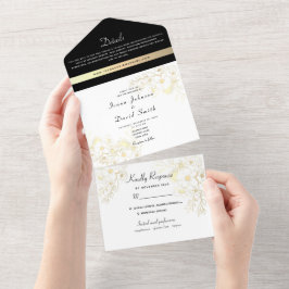 Casamento Dourado Preto e Branco Vintage