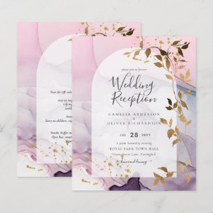 Casamento Dourado Rosa Rosa Púrpura de Mão-de-Tint