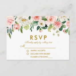 Casamento Dourado RSVP Branco Cor Floral Branca