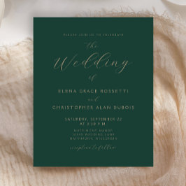 Casamento Dourado Verde Escuro Minimalista de Orça