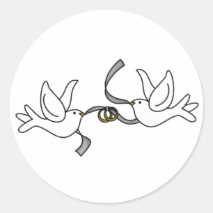 Casamento Doves com Adesivo de Anéis