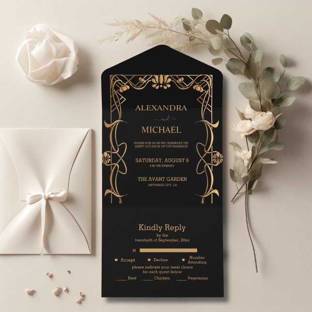 Casamento Elegante Art Nouveau (Criador carregado)