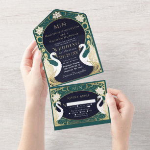 Casamento Elegante Art Nouveau Swans