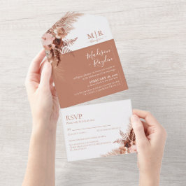 Casamento Elegante Boho Terracotta Pampas