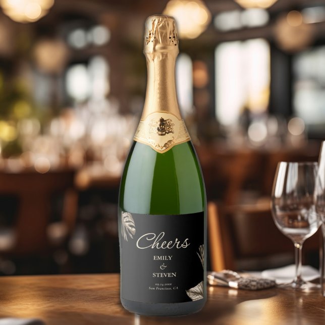 Casamento Elegante Botânico Negro e Dourado (Criador carregado)