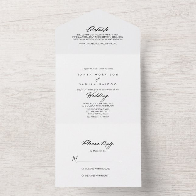 Casamento Elegante Chic Calliographic   (Inside)