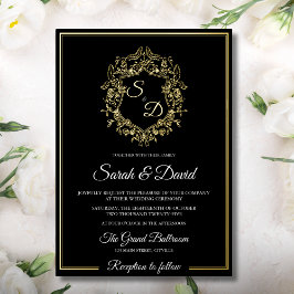 Casamento Elegante Clássico Dourado e Negro de Lux