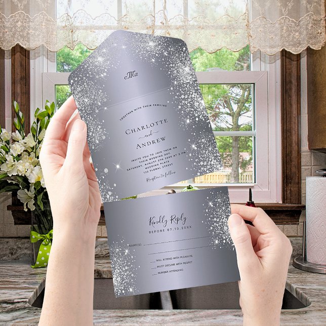 Casamento elegante com brilho de prata (Criador carregado)
