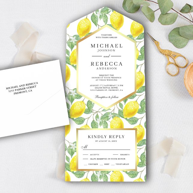 Casamento Elegante com Limões e Vegetação Botânica (Criador carregado)