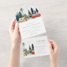 Casamento Elegante de Acampamento com Floresta de 