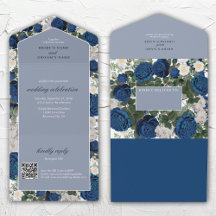 Casamento Elegante De Aquarela Azul Moderno