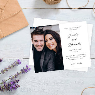 Casamento Elegante De Caligrafia De Foto Do Lado D