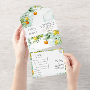 Casamento Elegante de cor d'água floral e Fruta