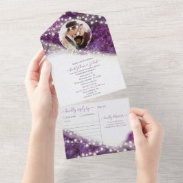 Casamento Elegante de Cristal de Ametist Roxo