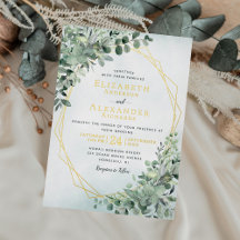 Casamento Elegante De Folha De Ouro Eucalyptus Gre