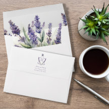 Casamento Elegante de Lavanda de repouso monograma