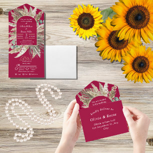 Casamento elegante de magenta boho