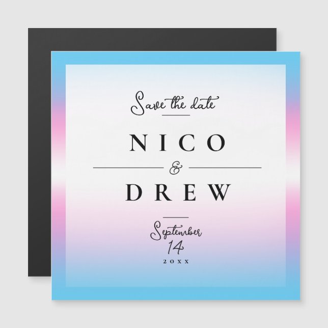Casamento Elegante de Orgulho Trans  (Frente/Verso)
