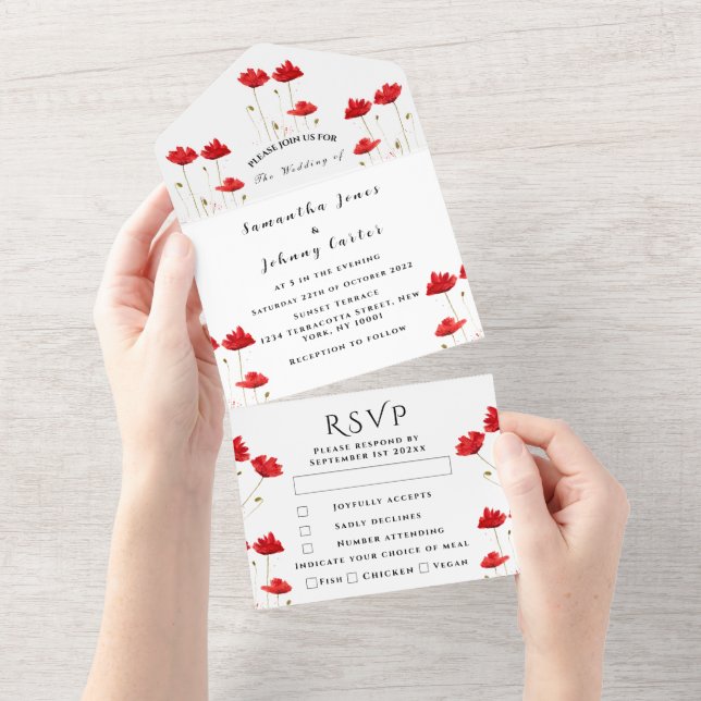 Casamento Elegante de Script de Aquarela de Papas  (Aba destacável)
