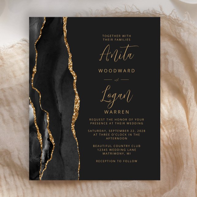 Casamento Elegante de Script Dourado de Agato Pret (Criador carregado)
