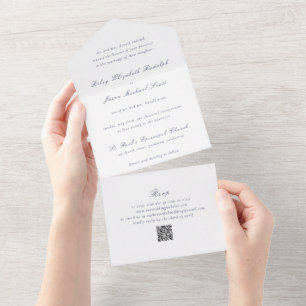 Casamento elegante do código QR azul de Marinho li
