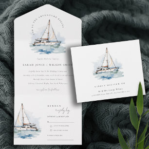 Casamento Elegante Dusky Sailboat Yacht Seascape