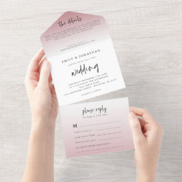 Casamento Elegante Dusty Rosa Script