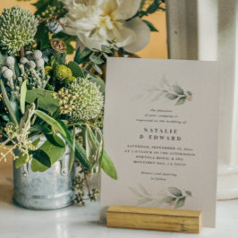 Casamento elegante e moderno de ouro Eucalyptus