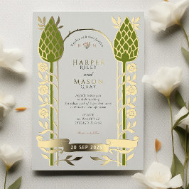 Casamento Elegante em Folha de Ouro com Cardo Art
