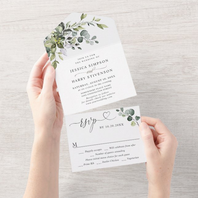 Casamento Elegante Eucalyptus Greenery (Tearaway)