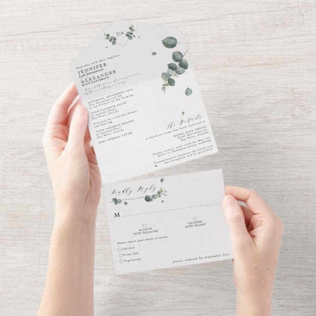 Casamento Elegante Eucalyptus Monograma (Tearaway)