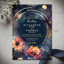 Casamento Elegante Floral das Estrelas Douradas Ce